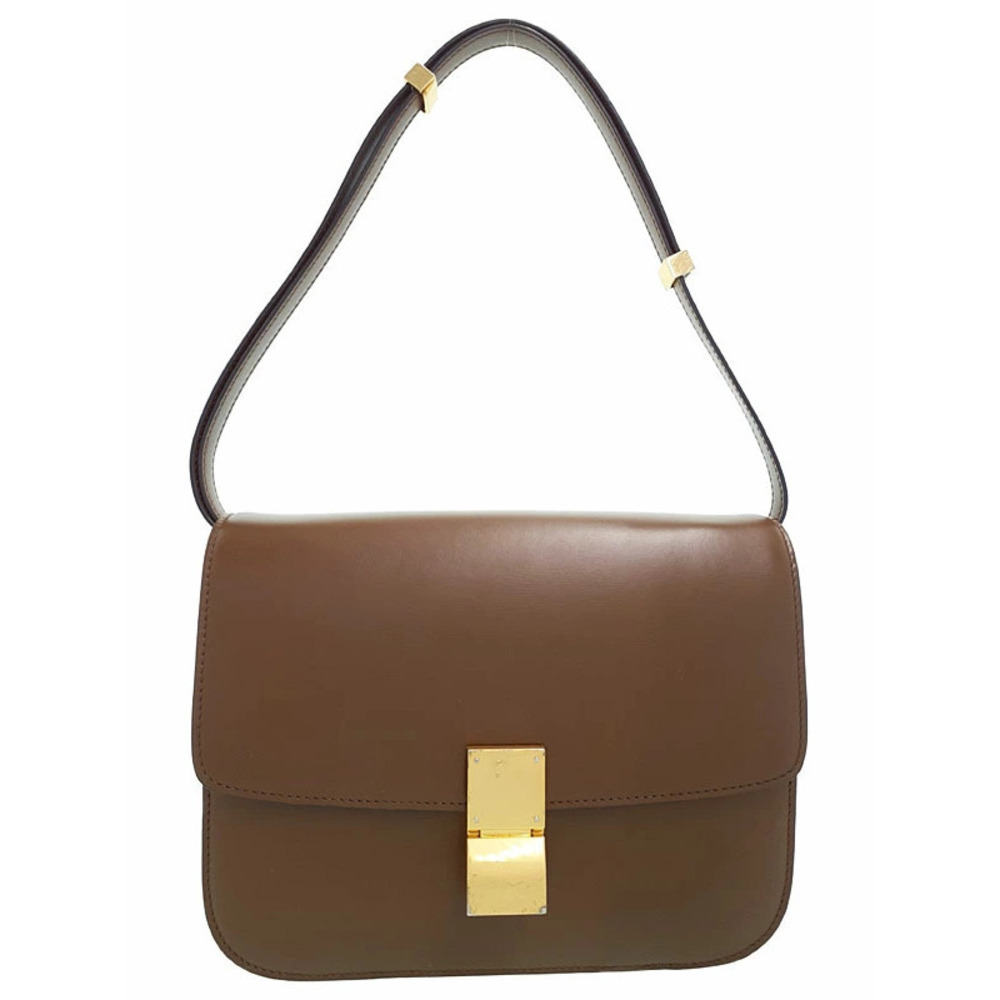 Celine Shoulder Box bag Leather Brown